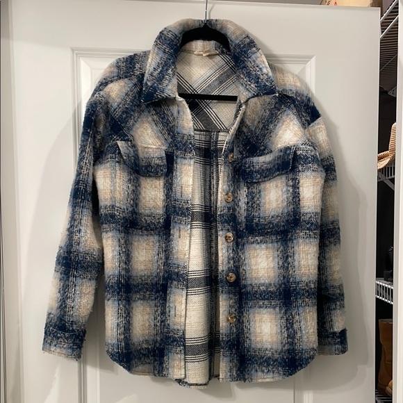 Plaid Button-Up Shacket - Picture 1 of 1